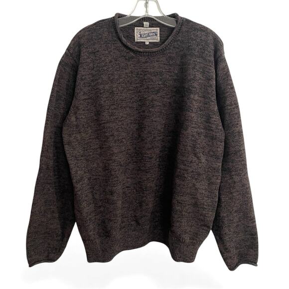 Schott Bros Other - Schott Bros Sweater Mens Sz XL Brown Cotton Knit Rolled Crew Neck Vintage 90s
